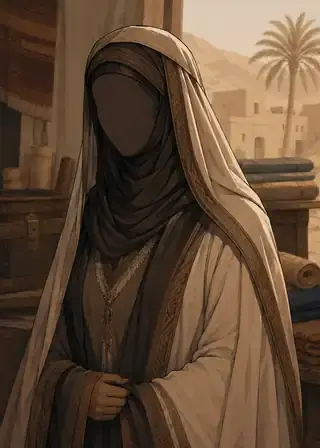 Ilustrasi faceless Hafsah bint Umar