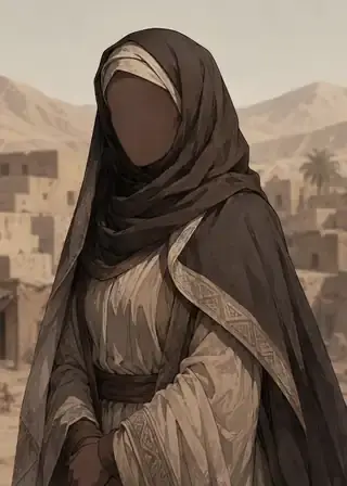 Ilustrasi faceless Umm Atiyyah al-Ansariyyah