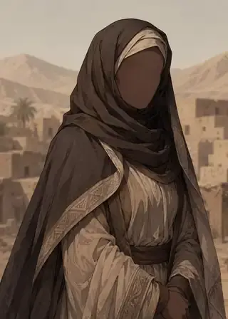Ilustrasi faceless Umm Ma'bad Atikah bint Khalid