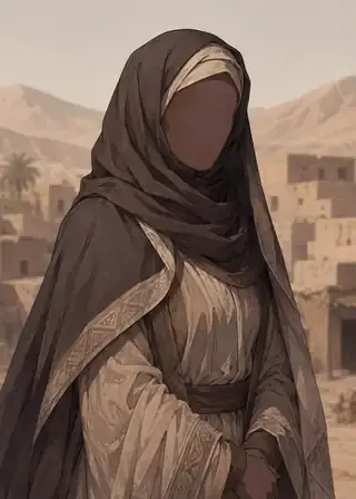 Ilustrasi faceless Umm Ruman bint Amir